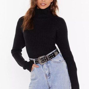 75% off SALE! Nasty Gal Knit Was Worth Knit Ribbed High Neck Sweater (US Size M)